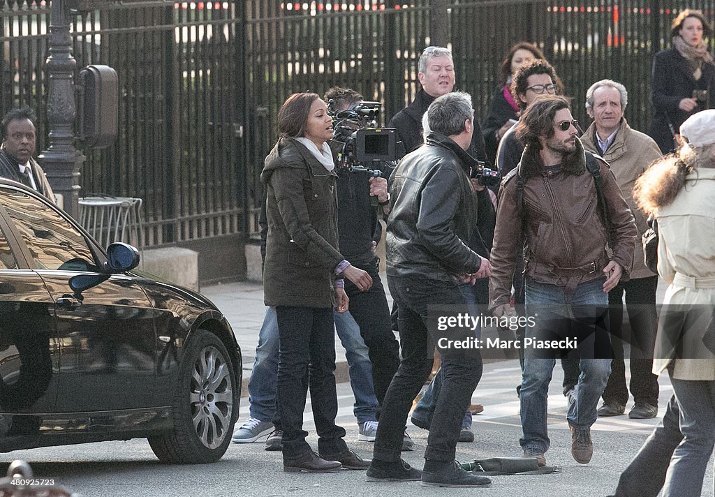 Zoe Saldana On The Set Of 'Rosemary's Baby' In Paris