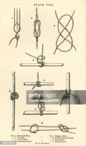 illustrations, cliparts, dessins animés et icônes de les nœuds - corde bateau
