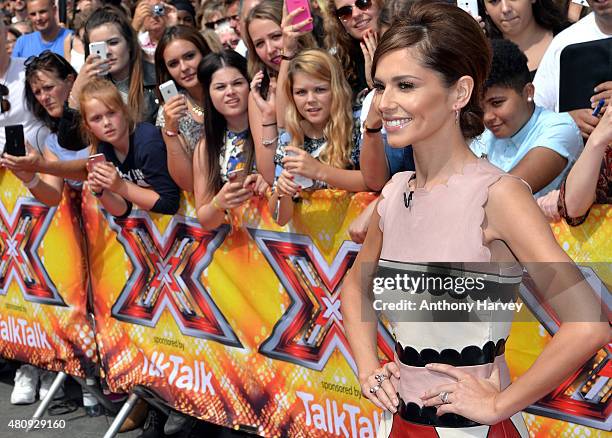 Cheryl Fernandez-Versini attends the London auditions of The X Factor at SSE Arena on July 16, 2015 in London, England.