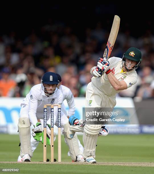 Chris Rogers of Australia bats during day one of the 2nd Investec Ashes Test match between England and Australia at Lord's Cricket Ground on July 16,...