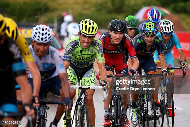 Nairo Alexander Quintana Rojas of Colombia and Movistar Team, Alberto Contador of Spain and Tinkoff-Saxo, Tejay van Garderen of the United States and...