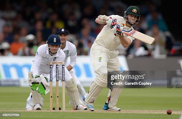 Chris Rogers of Australia bats during day one of the 2nd Investec Ashes Test match between England and Australia at Lord's Cricket Ground on July 16,...