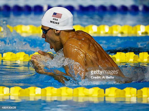 Michael Weiss of the USA swims during the Men's 400m Individual Medley heats at the Pan Am Games on July 16, 2015 in Toronto, Canada.