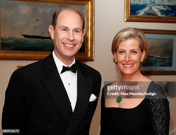 Prince Edward, Earl of Wessex & Sophie, Countess of Wessex attend a gala fundraising dinner, in aid of the Newport Minster Renewal Appeal, at the...