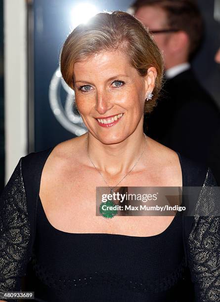 Sophie, Countess of Wessex attends a gala fundraising dinner, in aid of the Newport Minster Renewal Appeal, at the Royal Yacht Squadron during a day...