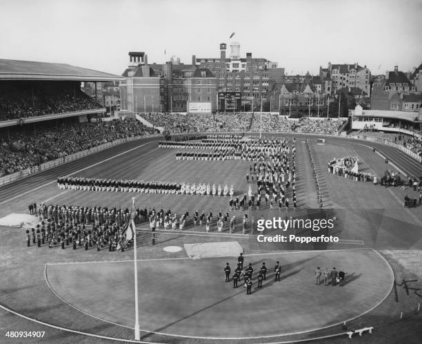 The opening ceremony of the 6th British Empire and Commonwealth Games at Cardiff Arms Park, Cardiff, Wales, 18th July 1958.