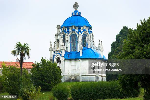 mausoleum at indianos house in asturias, spain - indianos house stock pictures, royalty-free photos & images