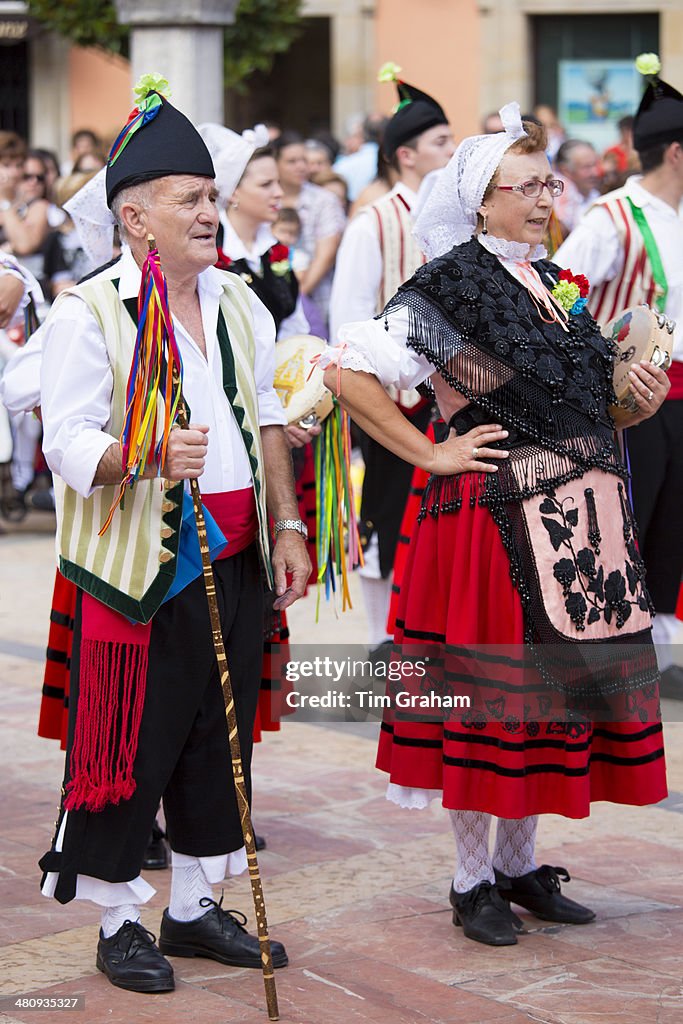Costume at Spanish Fiesta Festival in Asturias