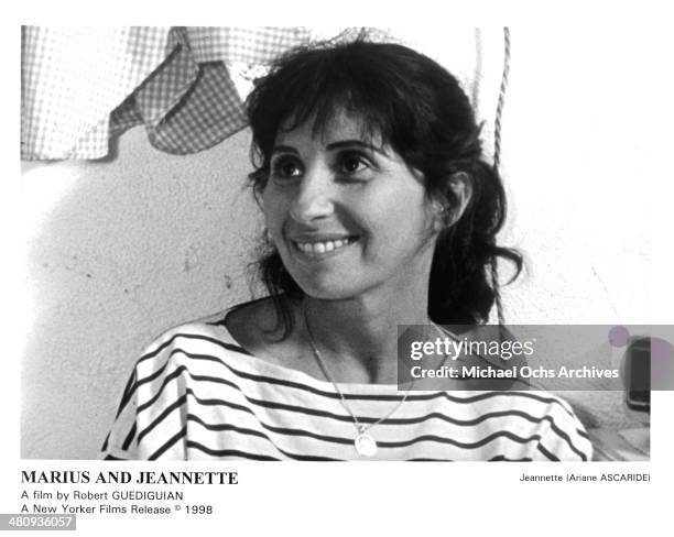Actress Ariane Ascaride in a scene from the movie "Marius and Jeannette", circa 1997.