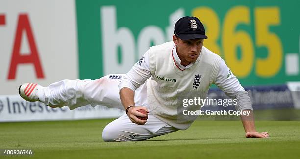 Ian Bell of England fields the ball during day one of the 2nd Investec Ashes Test match between England and Australia at Lord's Cricket Ground on...