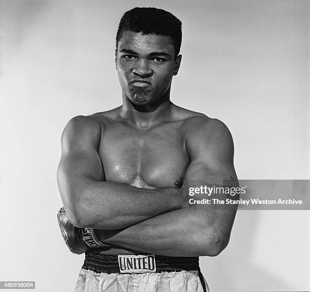 Cassius Clay, 20 year old heavyweight contender from Louisville, Kentucky poses for the camera on May 17, 1962 in Bronx, New York.