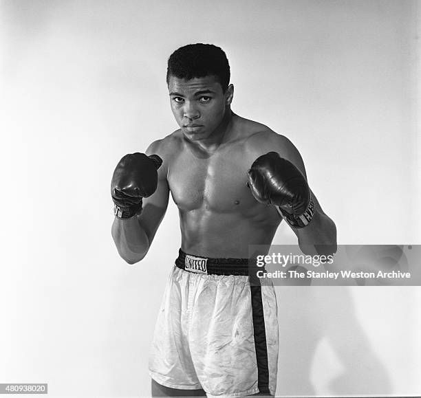 Cassius Clay, 20 year old heavyweight contender from Louisville, Kentucky poses for the camera on May 17, 1962 in Bronx, New York.