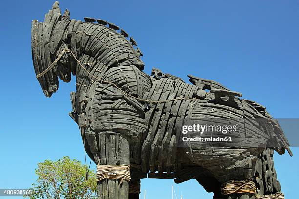 troy horse - trojan horse stock pictures, royalty-free photos & images