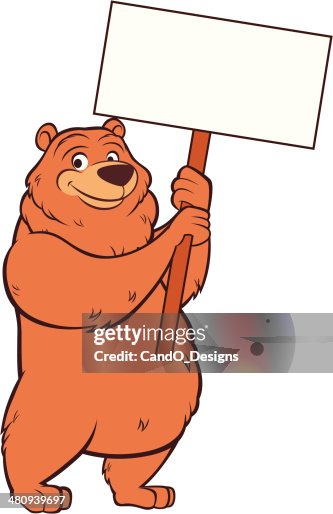 Garbear Sign Images Grizzly Bear Holding Sign High-Res Vector Graphic - Getty Images