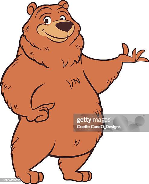 ilustraciones, imágenes clip art, dibujos animados e iconos de stock de grizzly bear-presentación - funny bear
