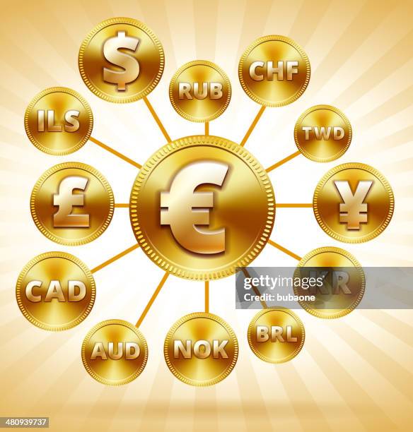 internationalen währung gold münze-webstreifen - krona stock-grafiken, -clipart, -cartoons und -symbole