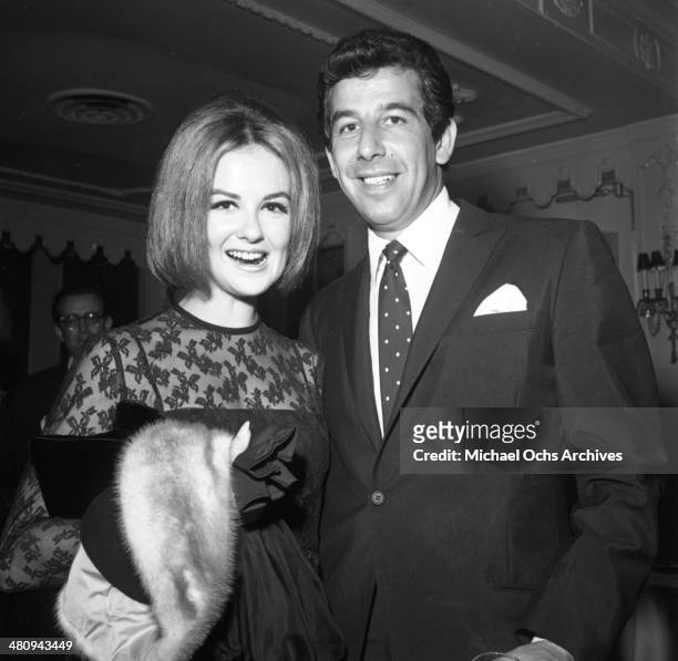 Entertainer Shelley Fabares poses for a portrait with her husband Lou Adler at an event in circa 1964 in Los Angeles, California