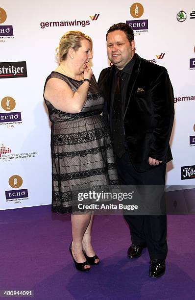 Paul Potts and Julie Ann Potts attend the 'Echo Award 2014' on March 27, 2014 in Berlin, Germany.