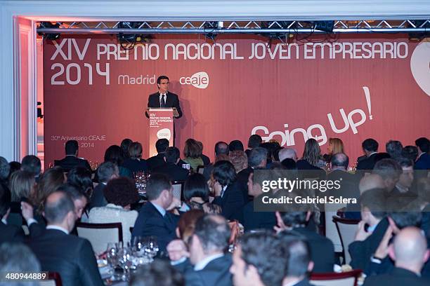 Spain's Minister for Industry, Energy And Tourism Jose Manuel Soria attends 'Young Businessman' National Awards 2014 at Villamagna Hotel on March 27,...