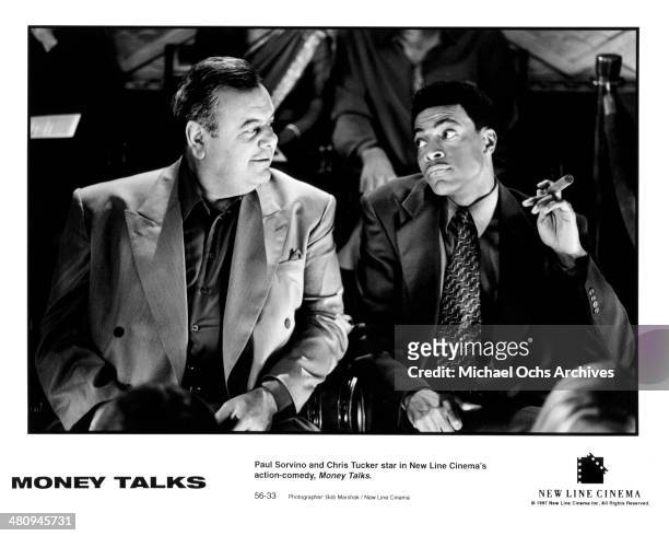 Actors Paul Sorvino and Chris Tucker in a scene from the movie "Money Talks " circa 1997.
