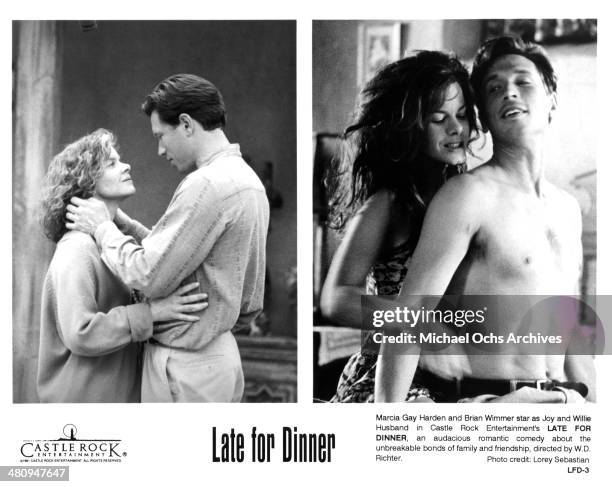 Actress Marcia Gay Harden and actor Brian Wimmer in a scene from the movie "Late for Dinner" circa 1991.
