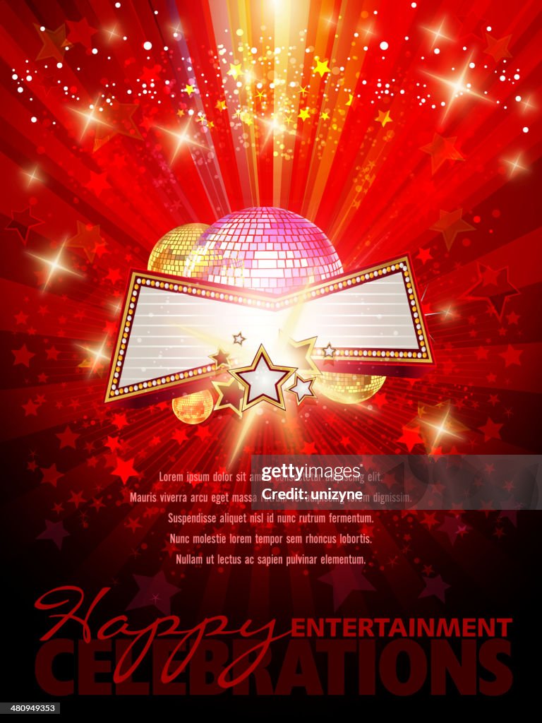 Entertainment Marquee Background With Copy Space High-Res Vector ...