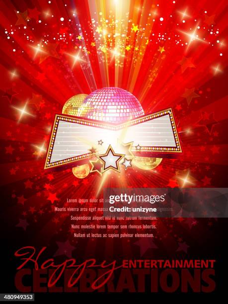 entertainment marquee background with copy space - disco ball stock illustrations