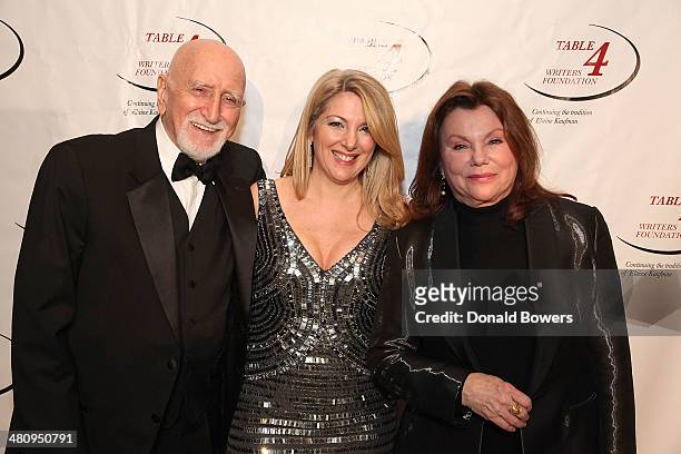 Actor/singer Dominic Chianese, Table 4 Writers Foundation Chair Jenine Lepera Izzi and actress Marsha Mason attend the Table 4 Writers Foundation...