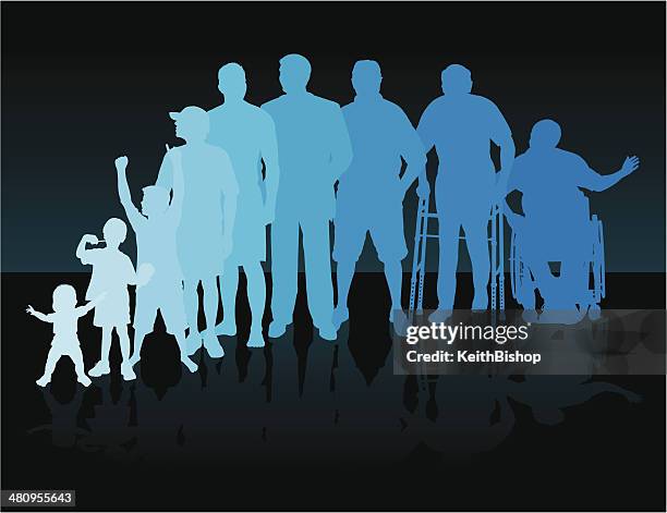 aging process - men background - life cycle stock illustrations