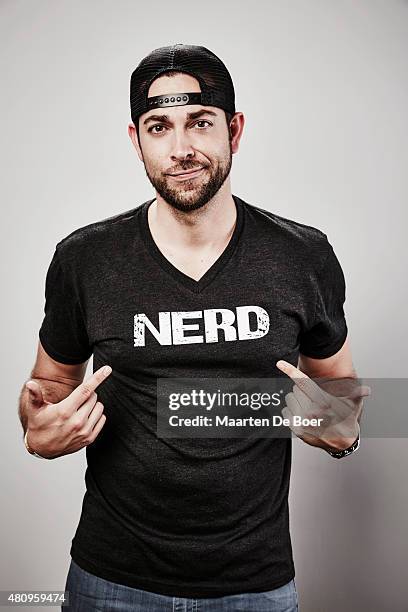 Zachary Levi poses for a portrait at the Getty Images Portrait Studio Powered By Samsung Galaxy At Comic-Con International 2015 at Hard Rock Hotel...