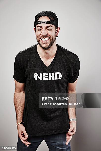 Zachary Levi poses for a portrait at the Getty Images Portrait Studio Powered By Samsung Galaxy At Comic-Con International 2015 at Hard Rock Hotel...