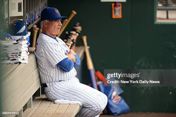 New York Mets manager Terry Collins in dugout when the New York Mets played the Chicago Cubs Tuesday, June 30, 2015 at Citi Field in Queens, New York.