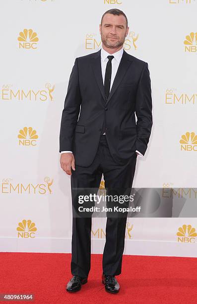 Actor Liev Schreiber arrives at the 66th Annual Primetime Emmy Awards at Nokia Theatre L.A. Live on August 25, 2014 in Los Angeles, California.
