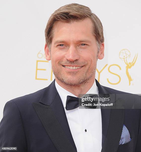 Actor Nikolaj Coster-Waldau arrives at the 66th Annual Primetime Emmy Awards at Nokia Theatre L.A. Live on August 25, 2014 in Los Angeles, California.