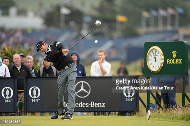 Jonathan Moore of USA pictured during the round one of The 144th Open Championship at The Old Course on July 16, 2015 in St Andrews, Scotland.