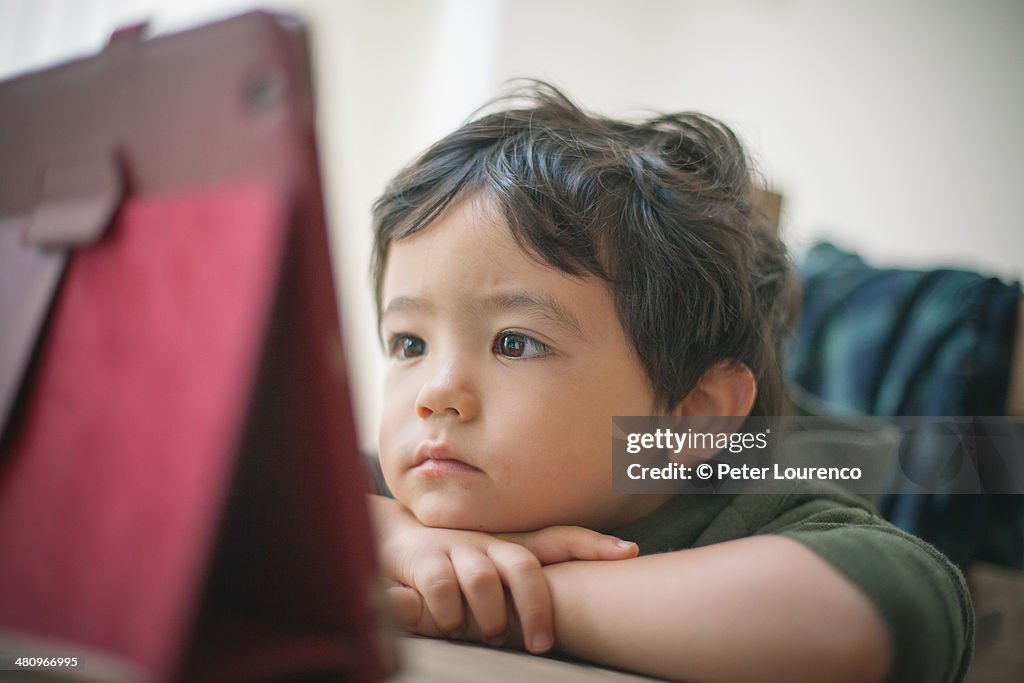 Boy with tablet