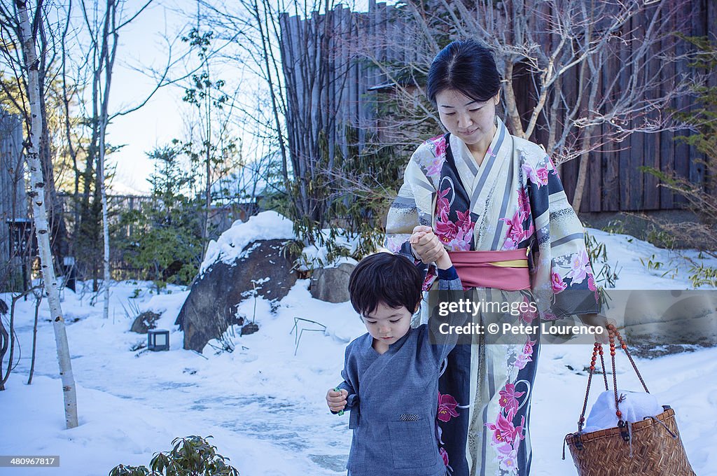 Walking to the Onsen