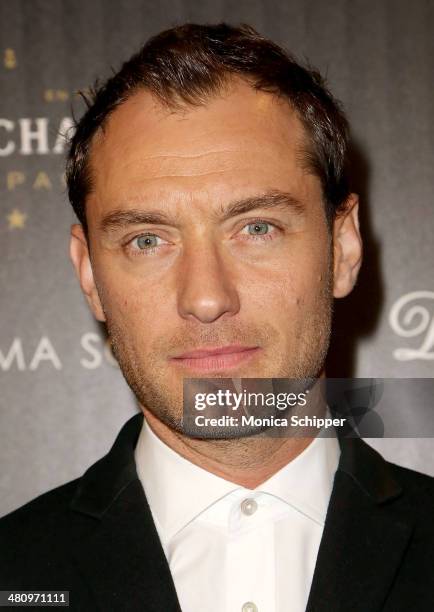 Jude Law attends The Cinema Society & Links of London screening of Fox Searchlight Pictures' "Dom Hemingway" at Landmark Sunshine Cinema on March 27,...