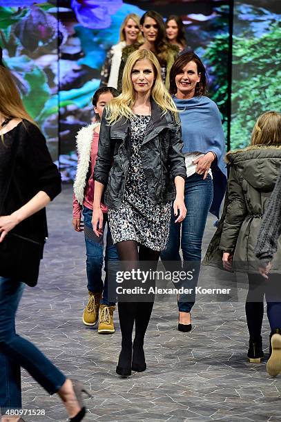 Tanja Buelter walks the runway during the Ernsting's family Fashion Show Autumn/Winter 2015 at Hotel Atlantic on July 16, 2015 in Hamburg, Germany.