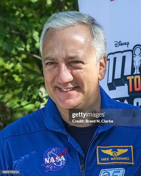 Astronaut Dr. Mike Massimino arrives for the "Miles from Tomorrowland: Space Missions" kick off event held at New York Hall Of Science on July 16,...