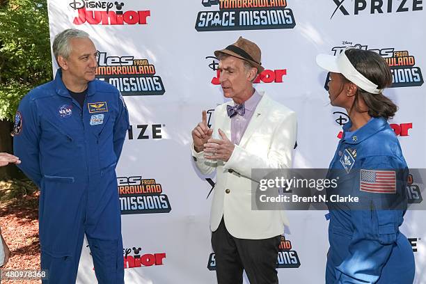 Astronaut Dr. Mike Massimino, scientist/educator Bill Nye and NASA astronaut Dr. Yvonne Cagle arrive for the "Miles from Tomorrowland: Space...