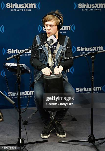 Ellington Ratliff performs with R5 at the SiriusXM Studios on March 27, 2014 in New York City.