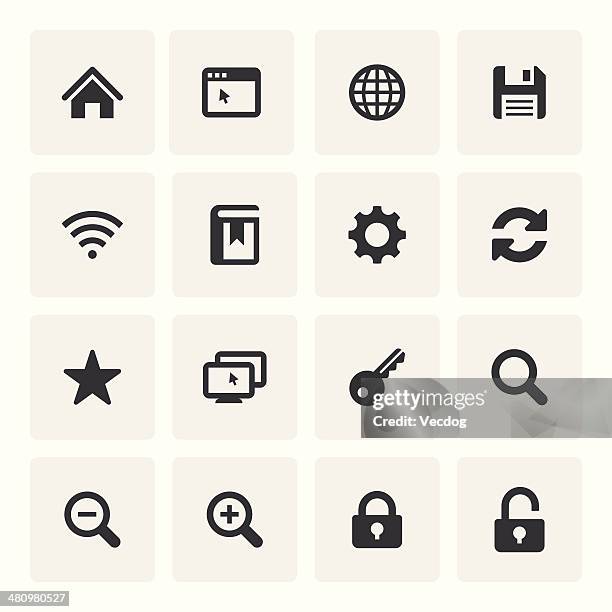 internet icon set (saro series) - browser stock illustrations