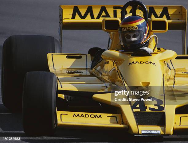 Emilio de Villota of Spain drives the Madom Formula 1 Team Lotus 78 Ford -Cosworth DFV V8 during the Marlboro Daily Mail Race of Champions on 15th...