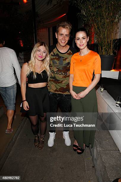 Bianca Heinicke; Julian Classen and Lena Meyer-Landruth attend the New Faces Award Fashion 2015 on July 16, 2015 in Munich, Germany.