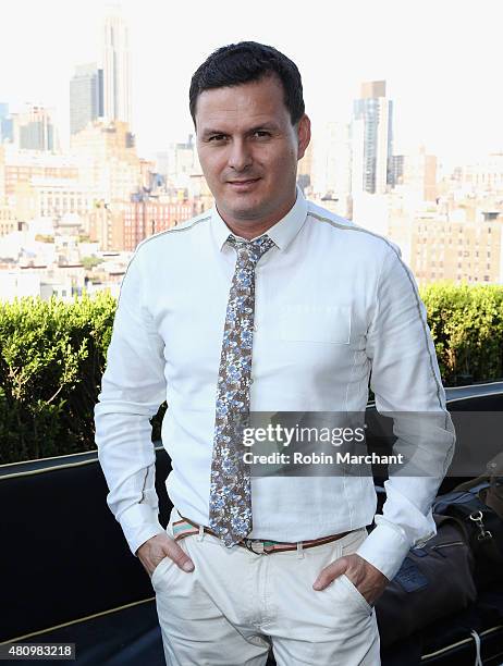 Designer Sergio Davila attends his show during New York Fashion Week: Men's S/S 2016 at PHD at the Dream Downtown on July 16, 2015 in New York City.