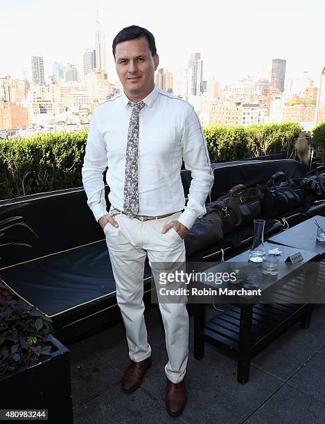 Designer Sergio Davila attends his show during New York Fashion Week: Men's S/S 2016 at PHD at the Dream Downtown on July 16, 2015 in New York City.