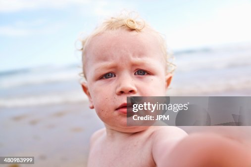 Male toddler on the beach Male toddler on the beach