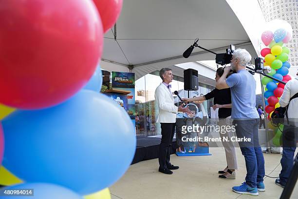 Scientist/educator Bill Nye speaks to the media during the "Miles from Tomorrowland: Space Missions" kick off event held at New York Hall Of Science...