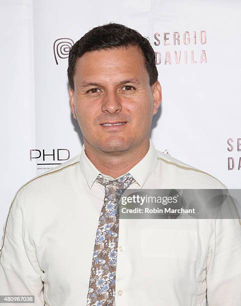 Designer Sergio Davila attends his show during New York Fashion Week: Men's S/S 2016 at PHD at the Dream Downtown on July 16, 2015 in New York City.